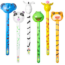 Carica l'immagine nel visualizzatore di Gallery, YARD Inflatable toys-6 PCS Inflatable Animals Stick with Sound - Jungle Safari Animal Balloons Stick Blow Up Toys for Kids Animal Theme Birthday Party