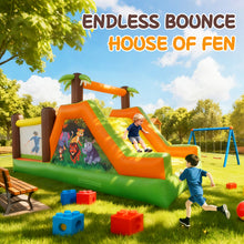 Cargar imagen en el visor de la galería, Jungle Inflatable Obstacle Course Bounce House with Slide
