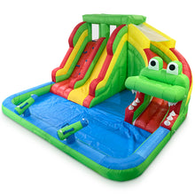Load image into Gallery viewer, Inflatable Water Slide-Crocodile Inflatable Water Slide Pool Game for Kids