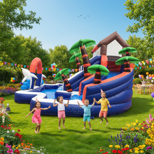 Load image into Gallery viewer, Rainforest commercial inflatable water slide for kids
