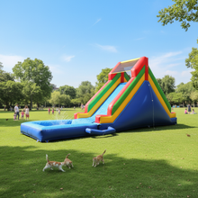 Load image into Gallery viewer, Rainbow giant inflatable water pool slide with blower