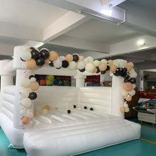 Load image into Gallery viewer, Wedding Bounce House-White Wedding Party Inflatable Bouncer -www.yardbouncycastle.com