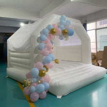 Load image into Gallery viewer, YARD White Bounce House Wedding Inflatable Bouncer with Blower 13x13ft -www.yardbouncycastle.com