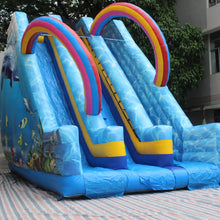 Load image into Gallery viewer, YARD Commerical Ocean Inflatable Double Slide for Rental Business with Blower -www.yardbouncycastle.com