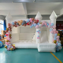 Load image into Gallery viewer, YARD White Bouncy Castle Inflatable Bounce House for Wedding with Blower -www.yardbouncycastle.com