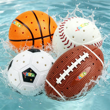 Carica l'immagine nel visualizzatore di Gallery, YARD Inflatable bath toys- 4 PCS Water Splash Ball, Pool Football Basketball Soccer Baseball Toys, Outdoor Swimming Pool Beach Bath Water Toys for Kids Toddler
