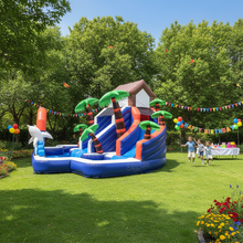Load image into Gallery viewer, Rainforest commercial inflatable water slide for kids
