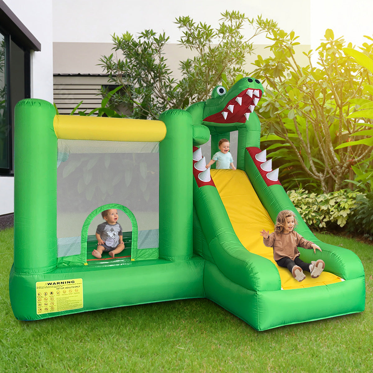 Slide Inflatable Bouncer Inflatable Slide Bounce House | Aligator theme bouncer