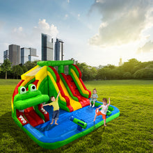 Load image into Gallery viewer, YARD Crocodile Inflatable Water Slide Pool Game for Kids with Blower
