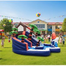 Load image into Gallery viewer, Rainforest commercial inflatable water slide for kids
