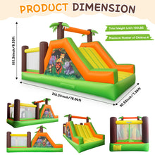 Cargar imagen en el visor de la galería, Jungle Inflatable Obstacle Course Bounce House with Slide
