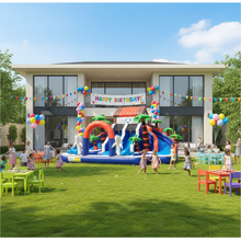 Load image into Gallery viewer, Rainforest commercial inflatable water slide for kids
