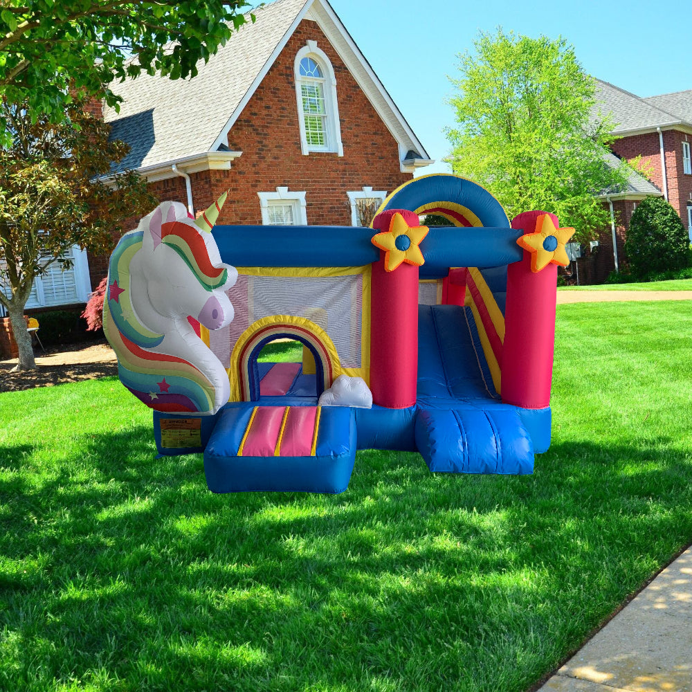 YARD Unicorn Bounce House Inflatable Combo Slide with Blower